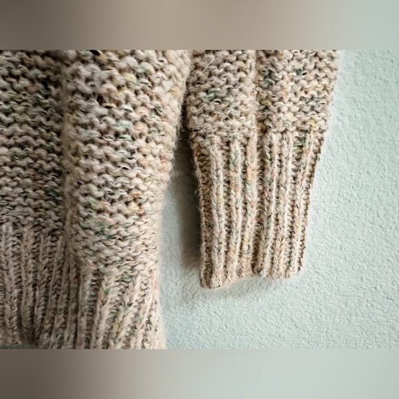 Kaisley Large Cozy Cream Long Sleeve Knit Sweater Zipper Back - Picture 5 of 8